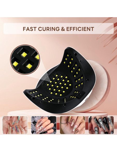 Lámpara de Uñas UV LED 208W Timpou con 66 Perlas y Temporizador