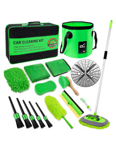 Kit de Lavado de Autos 17 Piezas Lezcufer con Cepillo 157 cm