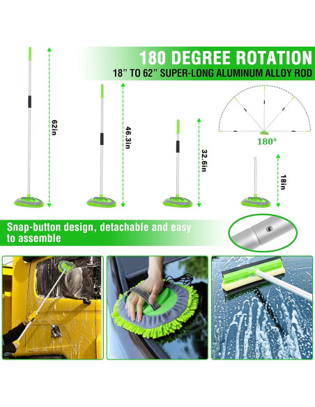Kit de Lavado de Autos 17 Piezas Lezcufer con Cepillo 157 cm