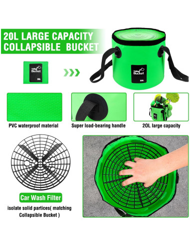 Kit de Lavado de Autos 17 Piezas Lezcufer con Cepillo 157 cm