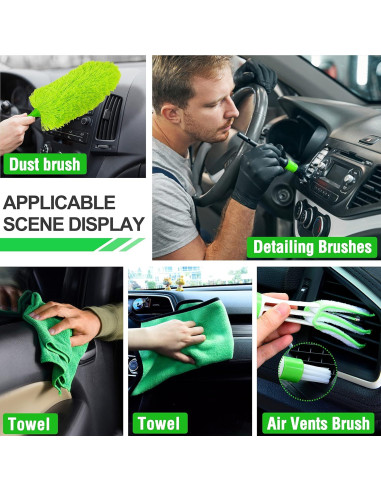 Kit de Lavado de Autos 17 Piezas Lezcufer con Cepillo 157 cm