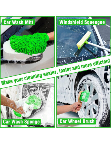 Kit de Lavado de Autos 17 Piezas Lezcufer con Cepillo 157 cm