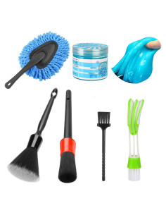 Kit de limpieza para interiores de automóviles Luscinum - 5 cepillos