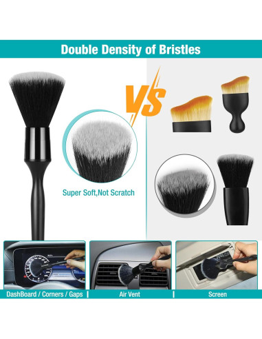 Kit de limpieza para interiores de automóviles Luscinum - 5 cepillos