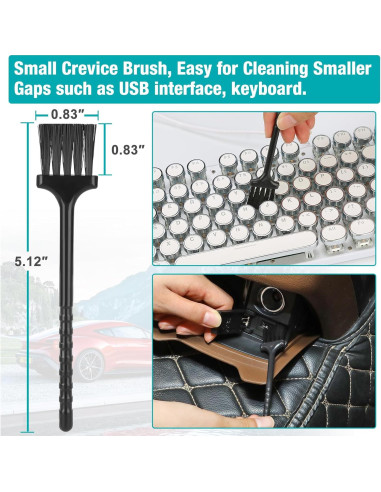 Kit de limpieza para interiores de automóviles Luscinum - 5 cepillos