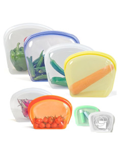 Bolsas de Silicona Reutilizables KVK - 8 Piezas, A Prueba de Fugas