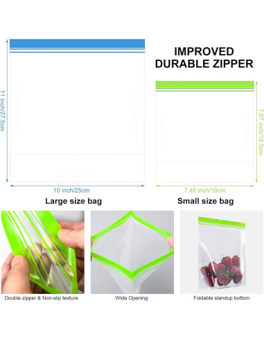 16 Bolsas Reutilizables Wovtary para Congelador y Sándwich