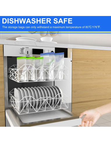 16 Bolsas Reutilizables Wovtary para Congelador y Sándwich