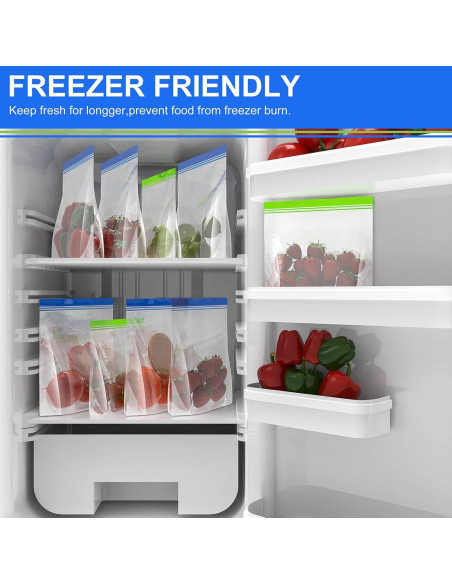 16 Bolsas Reutilizables Wovtary para Congelador y Sándwich