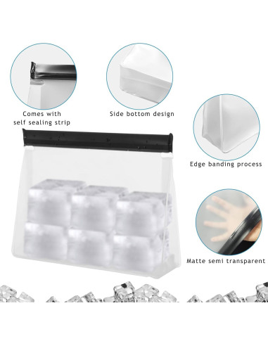 Paquete de 4 Bolsas de Almacenamiento de Hielo Reutilizables