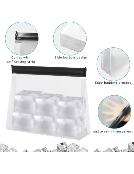 Paquete de 4 Bolsas de Almacenamiento de Hielo Reutilizables