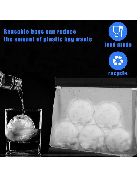 Paquete de 4 Bolsas de Almacenamiento de Hielo Reutilizables