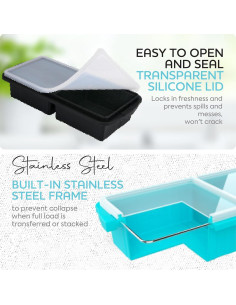 Bandeja de Congelador de Silicona Xomoo 2 Tazas - 4 Cubos 500ml 2