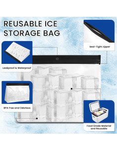Paquete de 2 Bolsas Reutilizables para Almacenamiento de Hielo diatomiteco 2