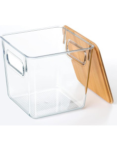 Soporte para cápsulas de café Qilinba 3 Pack con tapa de bambú 2