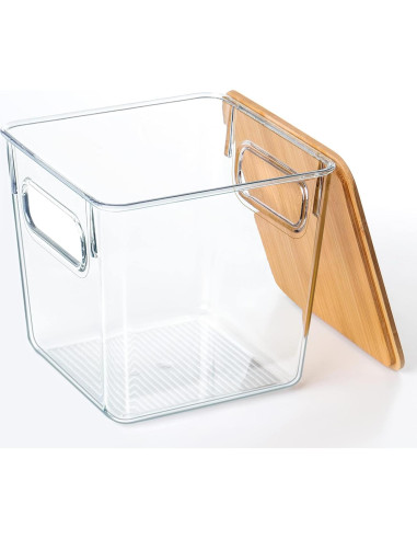 Soporte para cápsulas de café Qilinba 3 Pack con tapa de bambú