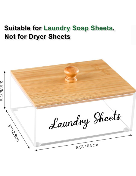Soporte de Hojas de Lavandería VOTLEVT Acrílico y Bambú 16.5x12.8 cm