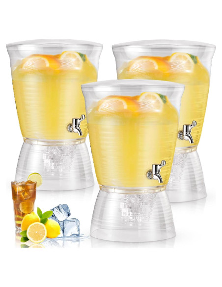 Dispensador de Bebidas Acrílico Tioncy 3 Pcs 10 L con Grifo
