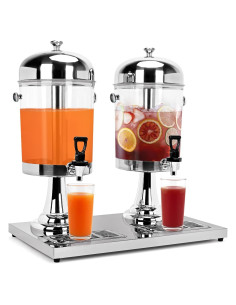 Dispensador de Bebidas Doble 16.6 L Acero Inoxidable Tonchean