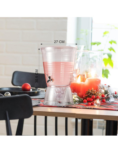 Dispensador de Bebidas Acrílico Tioncy 3 Pcs 10 L con Grifo