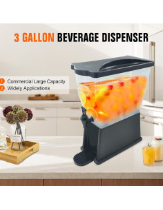 Dispensador de Bebidas Hakka 11L Negro para Fiestas y Catering 2