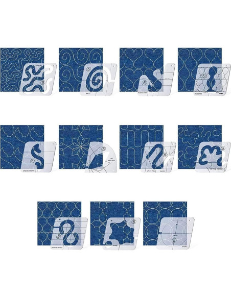 Juego de 16 Piezas para Acolchado Sowiichi - Plantillas y Guantes