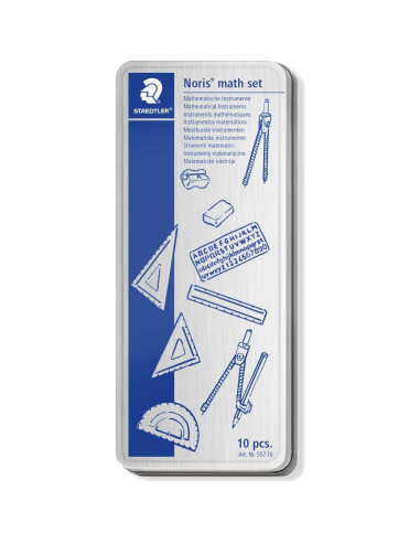 Set Matemático Noris Club 557 10 Staedtler - Lápiz, Compás, Regla