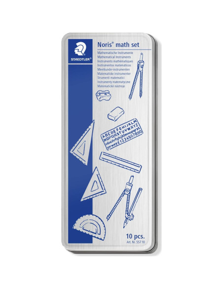 Set Matemático Noris Club 557 10 Staedtler - Lápiz, Compás, Regla