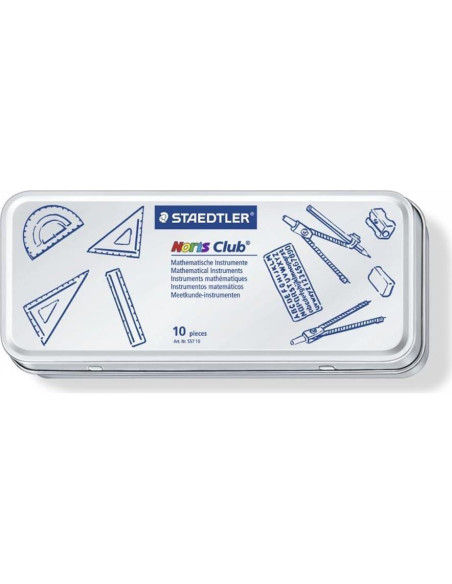 Set Matemático Noris Club 557 10 Staedtler - Lápiz, Compás, Regla