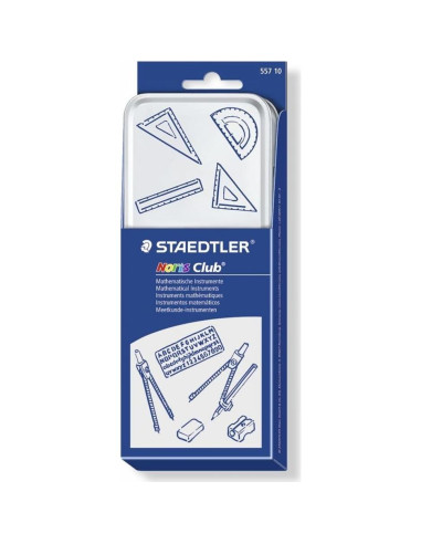 Set Matemático Noris Club 557 10 Staedtler - Lápiz, Compás, Regla