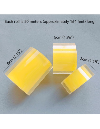 Cinta Protectora de PVC Transparente 3cm ZAYOIZY 50m Antiestática