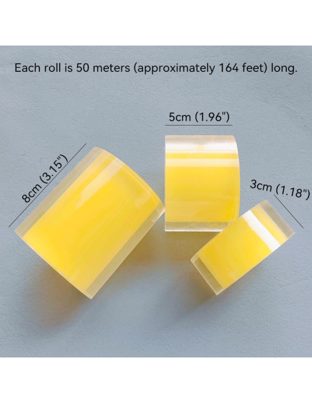 Cinta Protectora de PVC Transparente 3cm ZAYOIZY 50m Antiestática