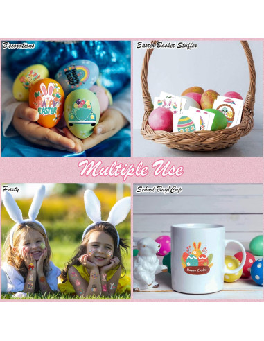 117 Tatuajes Temporales de Pascua Atydkug para Niños y Adultos