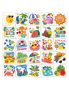 Tatuajes Temporales de Verano Konsait - 96 Piezas, 48 Diseños