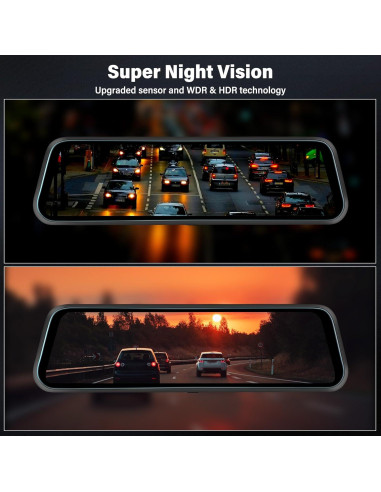 Cámara Dash Espejo Retrovisor UNITOPSCI 1080P 9.66" HD