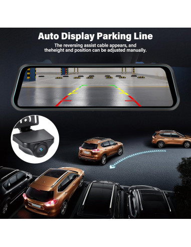 Cámara Dash Espejo Retrovisor UNITOPSCI 1080P 9.66" HD