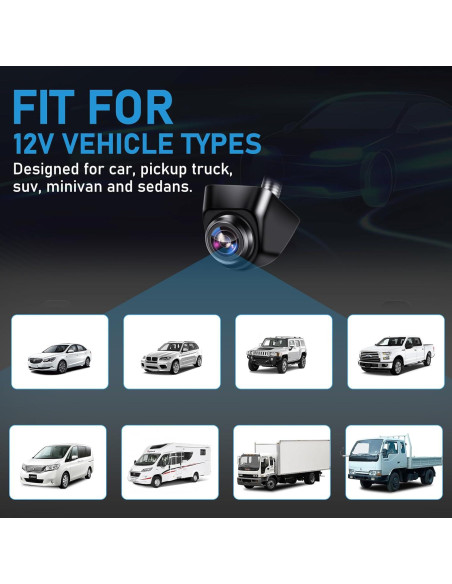 Cámara de Respaldo HD GLK IP69K para Auto 230g Rotación 360