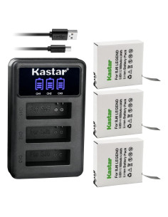 Cargador Triple USB LCD Kastar + 3 Baterías Litio 1050mAh SJCAM