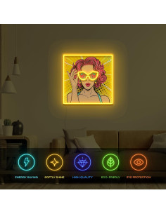 Cartel de Neón LED Vital Neon WOW Lady 30 cm USB 2