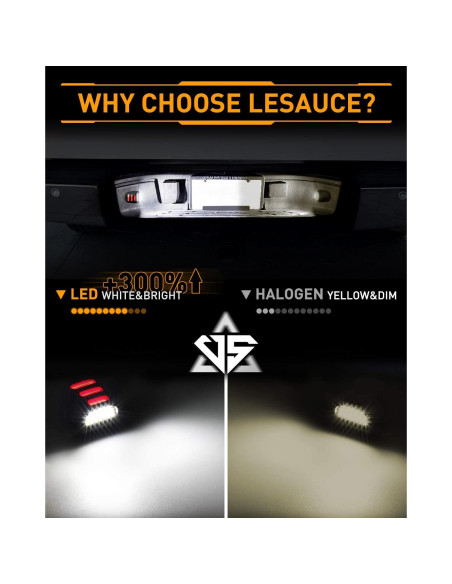 Luces de Placa LED Rojo Neon LESAUCE para Chevy GMC 2PCS