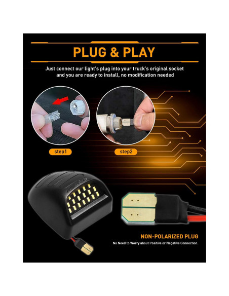 Luces de Placa LED Rojo Neon LESAUCE para Chevy GMC 2PCS