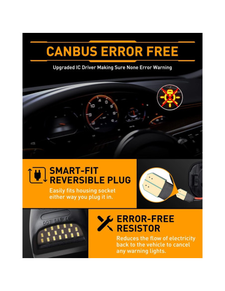 Luces de Placa LED Rojo Neon LESAUCE para Chevy GMC 2PCS