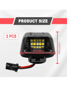 2 Luces de Placa de Licencia LED Dunviku 6000K Impermeables 2