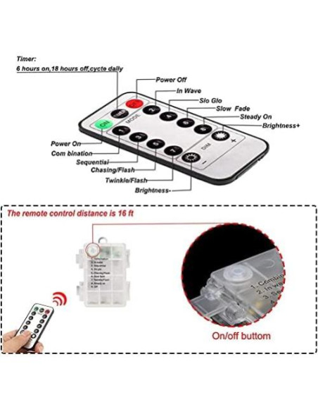 Luces de Cuerda LED Ollivage 12m Multicolor Impermeables