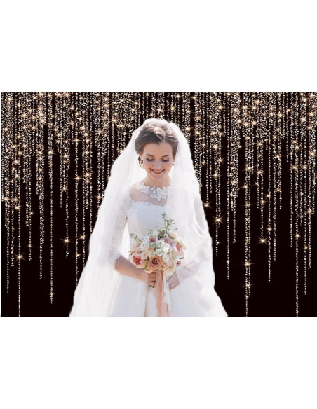 Fondo Fotográfico Vinilo CYLYH 2.4x1.8m Negro y Dorado