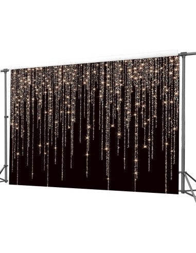 Fondo Fotográfico Vinilo CYLYH 2.4x1.8m Negro y Dorado