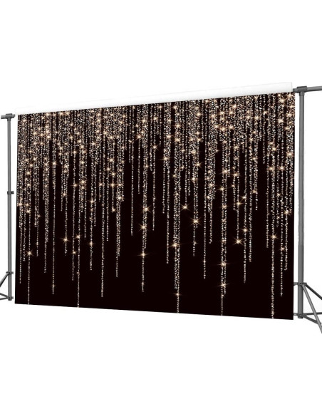 Fondo Fotográfico Vinilo CYLYH 2.4x1.8m Negro y Dorado