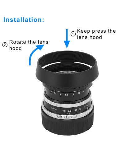 Capuchón Redondo de Metal Haoge LH-VM11 para Objetivo Voigtlander 35mm f2