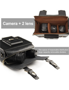 Bolsa de cámara de cuero Cwatcun para DSLR y mirrorless 2