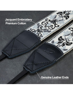 Correa de Cámara Padwa Lifestyle Bordado Gris 5cm Ajustable 2